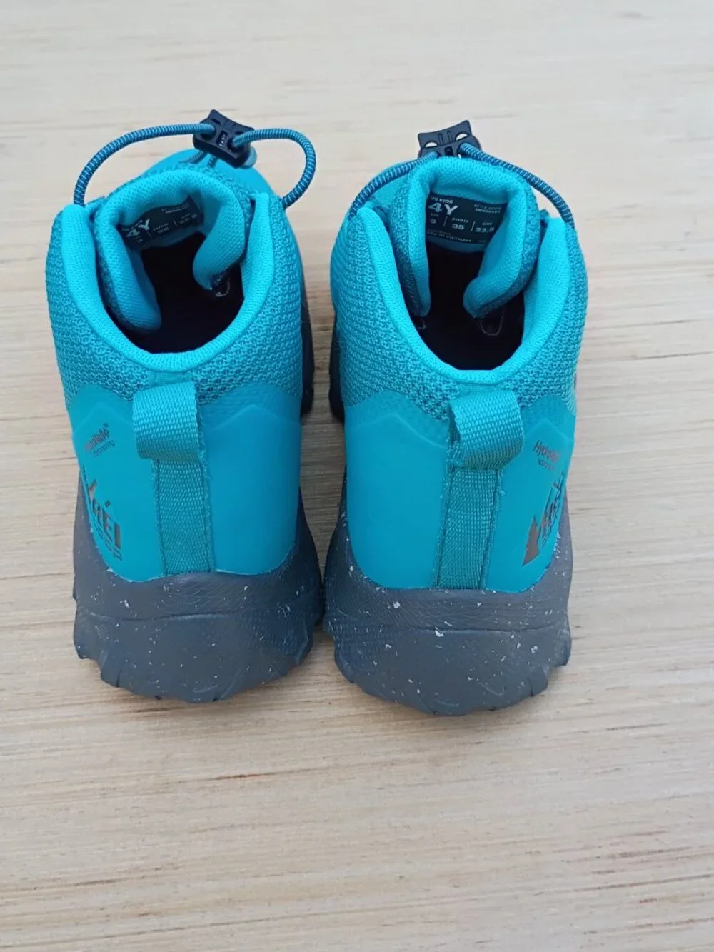 REI Co-op Kids Trailmade HydroWall Waterproof Hiking Boots Teal Blue Youth Sz 4Y